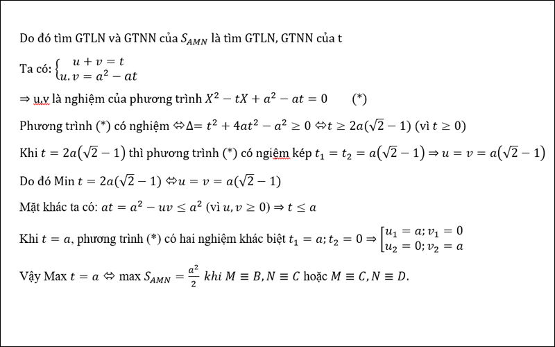 Bài tập sử dụng định lý Viet để giải toán hình 2 - Tìm GTLN, GTNN
